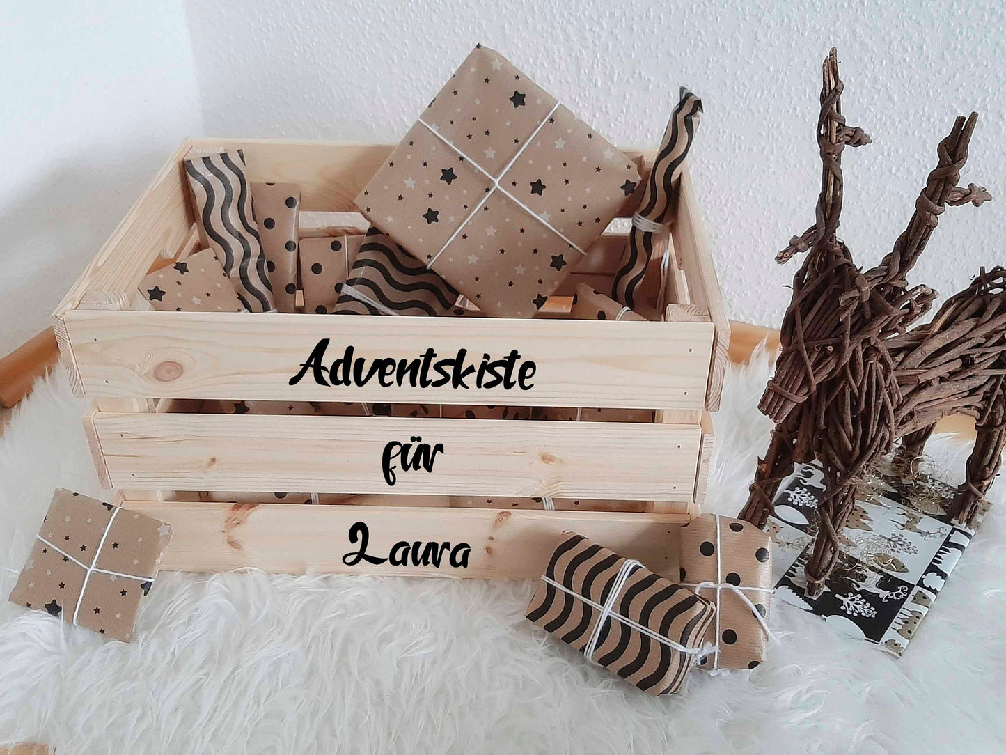 Adventskiste Groß Aufkleber, DIY Kalender, Adventskalender zum befüllen Schriftzüge Aufkleber Sticker Adventskalender Adventsbox