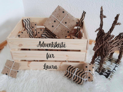 Adventskiste Groß Aufkleber, DIY Kalender, Adventskalender zum befüllen Schriftzüge Aufkleber Sticker Adventskalender Adventsbox