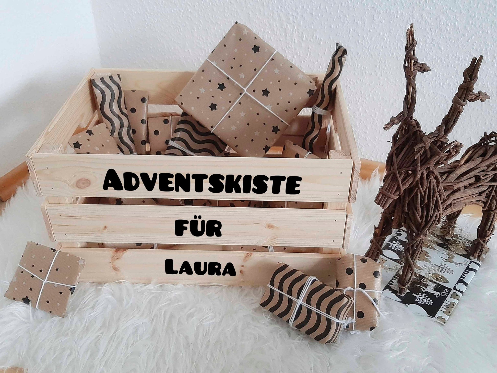 Adventskiste Groß Aufkleber, DIY Kalender, Adventskalender zum befüllen Schriftzüge Aufkleber Sticker Adventskalender Adventsbox