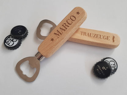 Flaschenöffner | Gravur personalisiert mit Name & Symbole | Geschenkidee für Männer