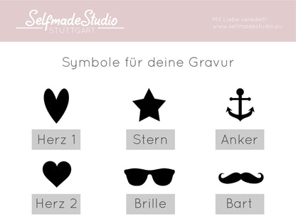 Flaschenöffner | Gravur personalisiert mit Name & Symbole | Geschenkidee für Männer