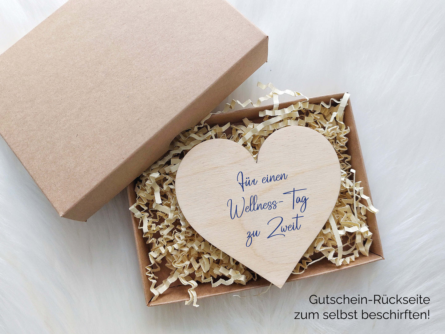 Holz Gutschein zum selbstbeschriften mit Geschenkbox | Geschenkgutschein mit Box | Personalisierte Geschenkbox | Herz | Stern | Kreis