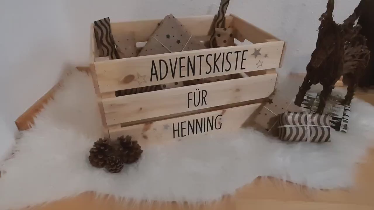 Adventskiste Groß Aufkleber, DIY Kalender, Adventskalender zum befüllen Schriftzüge Aufkleber Sticker Adventskalender Adventsbox